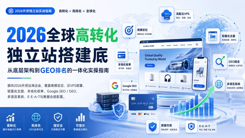 2026全球高转化独立站搭建：从底层架构到GEO排名的一体化实操指南